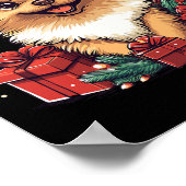 Niedlicher Spitz Weihnachtsmannmütze Funny Christm Poster (Ecke)
