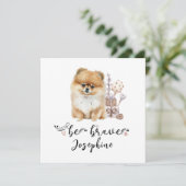 Niedlicher Spitz Welpe mutig zitieren Einladung (Stehend Vorderseite)