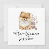 Niedlicher Spitz Welpe mutig zitieren Einladung (Vorderseite)