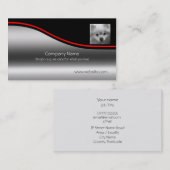 Niedlicher Spitz-Welpe, roter Swoosh, Visitenkarte (Vorne/Hinten)