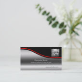 Niedlicher Spitz-Welpe, roter Swoosh, Visitenkarte (Stehend Vorderseite)