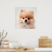 Niedlicher Spitz Welpendog Portrait Poster (2) (Küche)