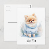 Niedlicher Spitz Welpenhund personalisiert Postkarte (Vorne/Hinten)