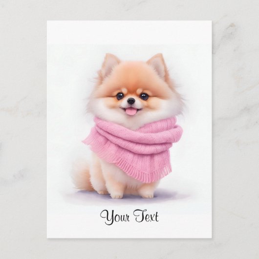 Niedlicher Spitz Welpenhund personalisiert Postkarte (Vorderseite)