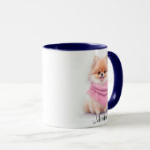 Niedlicher Spitz Welpenhund personalisiert Tasse (VorderseiteRechts)
