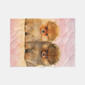 Niedlicher Spitzdeutsche Spitz-Welpen Fleecedecke (Vorderseite (Horizontal))