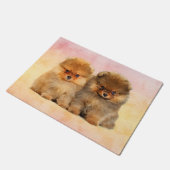 Niedlicher Spitzdeutsche Spitz-Welpen Fußmatte (Schrägansicht)