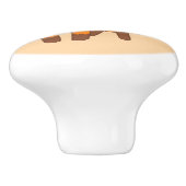 Niedlicher Splitter auf Creme Keramikknauf (Seitenansicht)