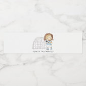 Niedlicher Sportfußballspieler Löwe Kindergeburtst Wasserflaschenetikett (Einzelnes Label)