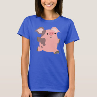 Niedlicher Sportsender Cartoon Schweinefleisch T - T-Shirt