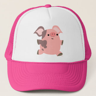 Niedlicher Sporty-Cartoon-Pig-Hut Truckerkappe