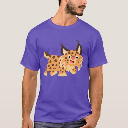 Niedlicher spöttischer Cartoonbobcat-T - Shirt (Vorderseite)