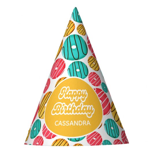 Niedlicher Sprinkle Donut Partyhütchen (Vorderseite)