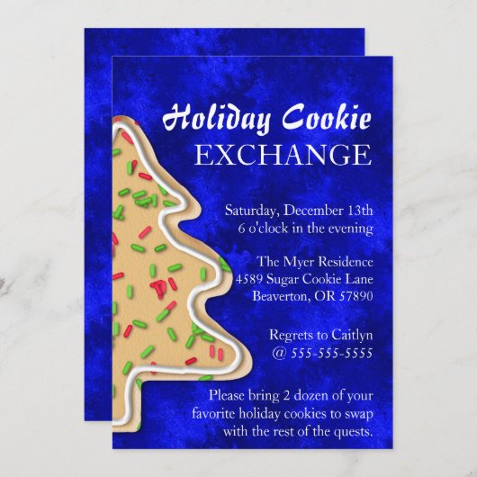 Niedlicher Sprinkle Zucker-Cookie-Exchange-Urlaub Einladung (Vorne/Hinten)