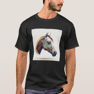 Niedlicher Spritzer Paint Horse Farbenfrohe Wasser T-Shirt