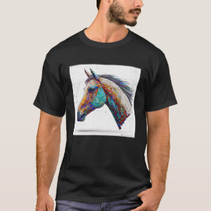 Niedlicher Spritzer Paint Horse Farbenfrohe Wasser T-Shirt