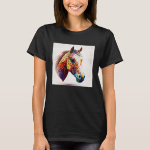 Niedlicher Spritzer Paint Horse Farbenfrohe Wasser T-Shirt