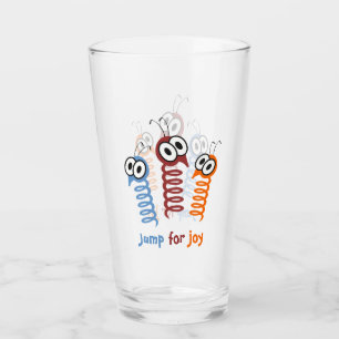 Niedlicher Sprung zur Freude Zitat lustig Glas