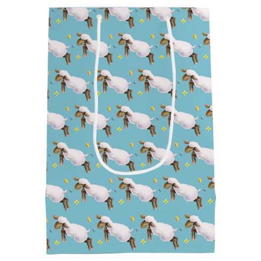 Niedlicher Sprungbeutel für Lamm Mittlere Geschenktüte (Rückseite)