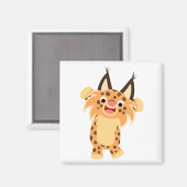 Niedlicher Spunky Cartoon Bobcat Magnet (Vorderseite/Rückseite)