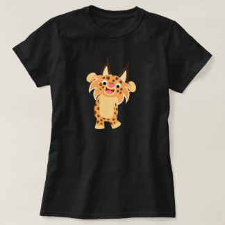 Niedlicher Spunky Cartoonbobcat-Frauen-T - Shirt