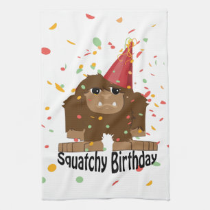 Niedlicher Squatchy Birthday Bigfoot Geschirrtuch