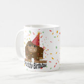 Niedlicher Squatchy Birthday Bigfoot Kaffeetasse (Vorderseite Links)