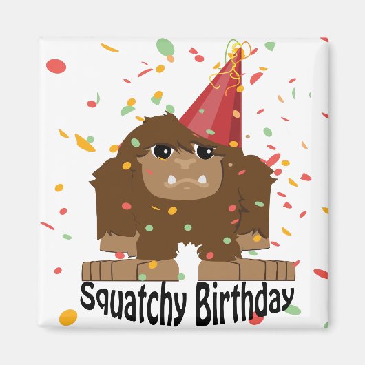 Niedlicher Squatchy Birthday Bigfoot Magnet (Vorne)