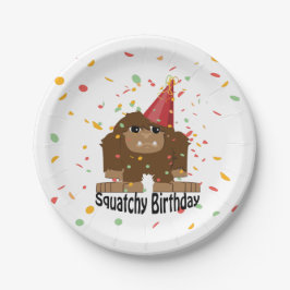 Niedlicher Squatchy Birthday Bigfoot Pappteller
