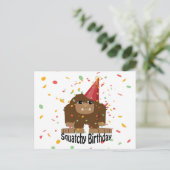 Niedlicher Squatchy Birthday Bigfoot Postkarte (Stehend Vorderseite)