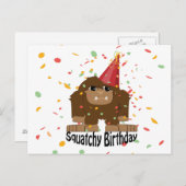 Niedlicher Squatchy Birthday Bigfoot Postkarte (Vorne/Hinten)