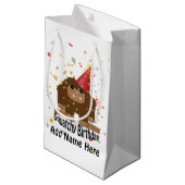 Niedlicher Squatchy Geburtstag Bigfoot Kleine Geschenktüte (Vorderseite Schrägansicht)