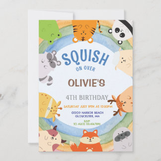 Niedlicher Squishmallow Junge Geburtstagseinladung Einladung
