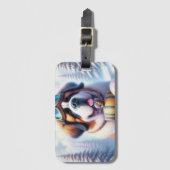 Niedlicher St Bernard Dog Gepäcktag Gepäckanhänger (Vorderseite Vertikal)