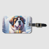 Niedlicher St Bernard Dog Gepäcktag Gepäckanhänger (Vorderseite (Horizontal))