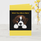 Niedlicher St. Bernard Karte (Gelbe Blume)