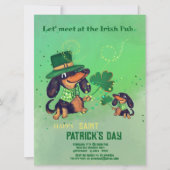 Niedlicher ST. Einladung zum Patrick's Day Dackeln (Vorderseite)