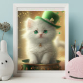 Niedlicher St. Patricks Day Cat Pot of Gold Poster