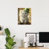 Niedlicher St. Patricks Day Cat Pot of Gold Poster (Heimbüro)