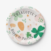 Niedlicher St. Patricks Day Custom Green Clover Pappteller (Vorderseite)