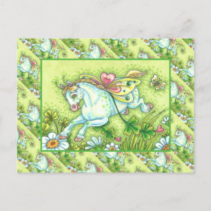 NIEDLICHER ST. PATRICK'S DAY FLYING IRISH PONY, FA FEIERTAGSPOSTKARTE