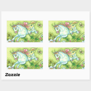 NIEDLICHER ST. PATRICK'S DAY FLYING IRISH PONY, FA RECHTECKIGER AUFKLEBER
