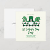 Niedlicher St. Patrick's Day Gnome Einladung (Vorne/Hinten)