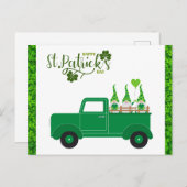 Niedlicher St Patricks Day Gnome Kleeblatt Green T Postkarte (Vorne/Hinten)