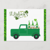 Niedlicher St Patricks Day Gnome Kleeblatt Green T Postkarte (Vorderseite)