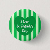 Niedlicher St. Patrick's Day Green Striped Simple Button (Vorderseite)