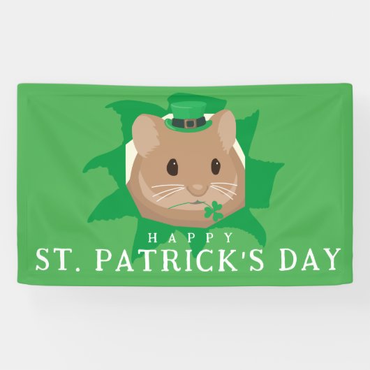 Niedlicher St. Patrick's Day Hamster durchblättert Banner (Horizontal)