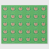 Niedlicher St. Patrick's Day Hamster durchblättert Geschenkpapier (Flach)