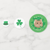 Niedlicher St. Patrick's Day Hamster durchblättert Konfetti (Vorderseiten)