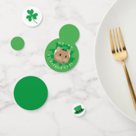 Niedlicher St. Patrick's Day Hamster durchblättert Konfetti